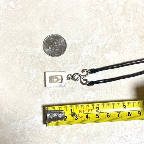 2/$20, Genuine Freshwater Pearl & White Mother of Peal Adjustable Cord Necklace - Picture 7 of 9